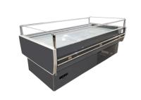 Refrigerador comercial de la exhibición de la carne del congelador abierto de la isla del supermercado del top plano con el LED