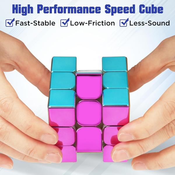 Mirror Reflective Neodymium Magnetic Speed Cube 3x3x3 With Display Stand