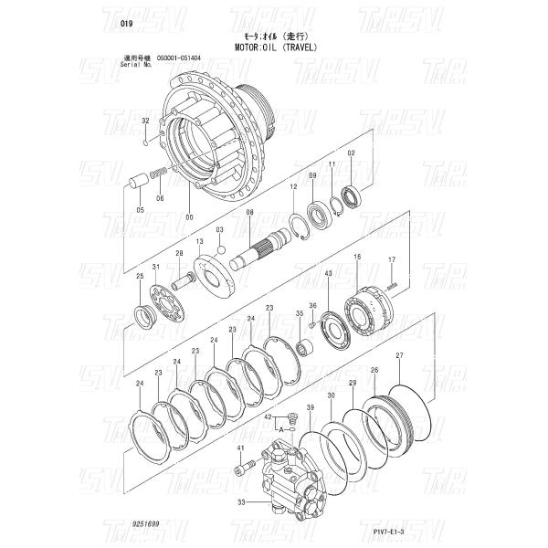 4468258 HMGE68EA Acero ZX330 Excavadora de viaje Primavera del motor hidráulico para marcas y modelos compatibles