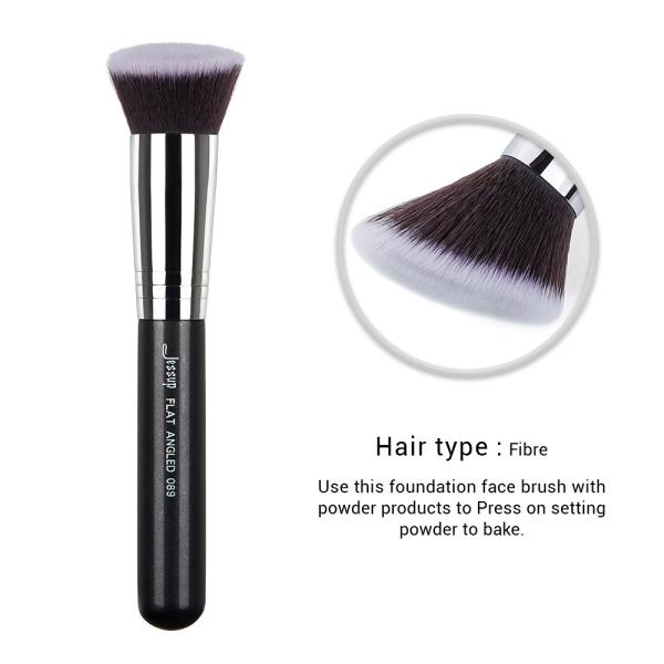 Flat Angled 16.1cm Individual Makeup Brushes Premium Synthetic Hair