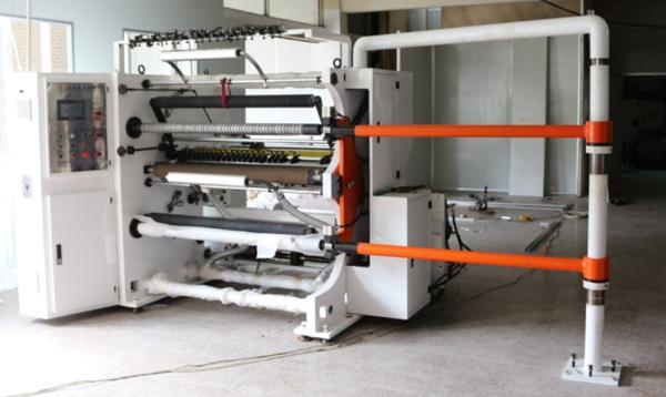 J-1300 High-speed Slitting Machine 800mm unwind 500mm rewind 400m/m shaftless double slipped air shafts PLC import parts