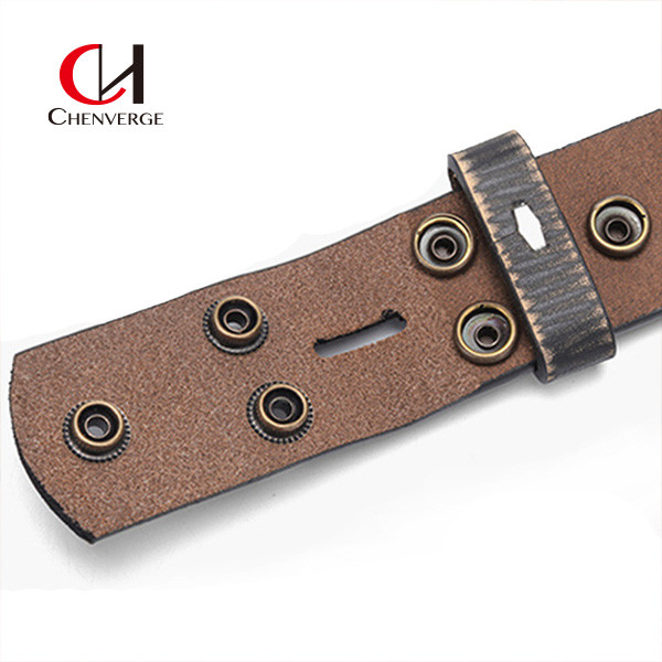 Винтажная кожа людей подпоясывает 110cm цвет Брауна черноты 4 пряжек