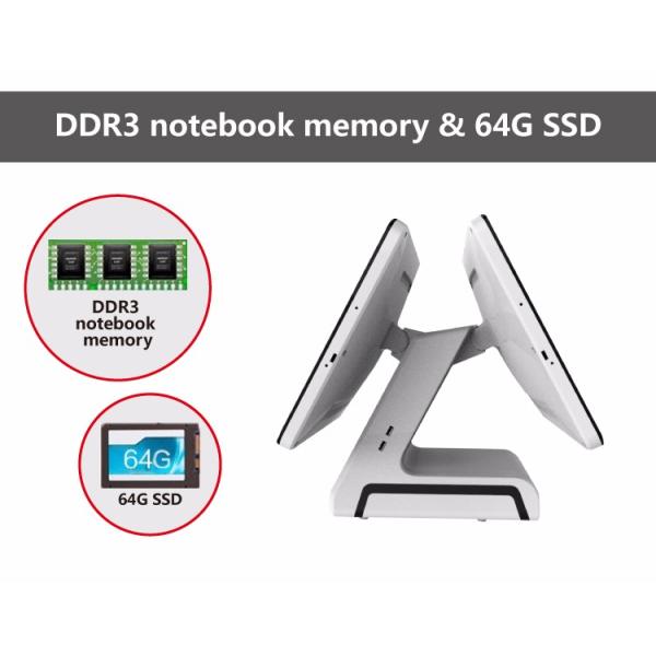 15-дюймовый POS-машина для мясных продуктов, продуктовых магазинов и магазинов красоты SSD 32GB / 64GB / 128GB / 256GB