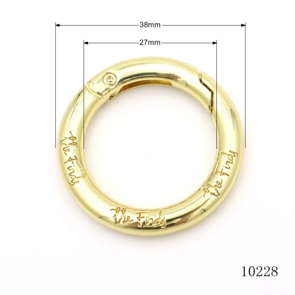 Custom Logo Spring O Ring OEM ODM Gold Circle Carabiner For Keychain Set Accessories