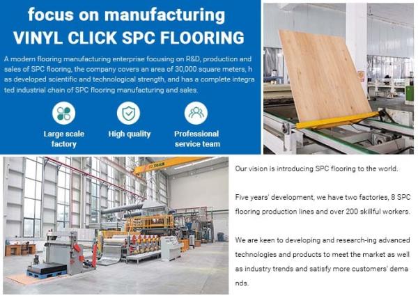 Commercial Rigid Core Spc Flooring 100% Waterproof Wood Grain E1 rank