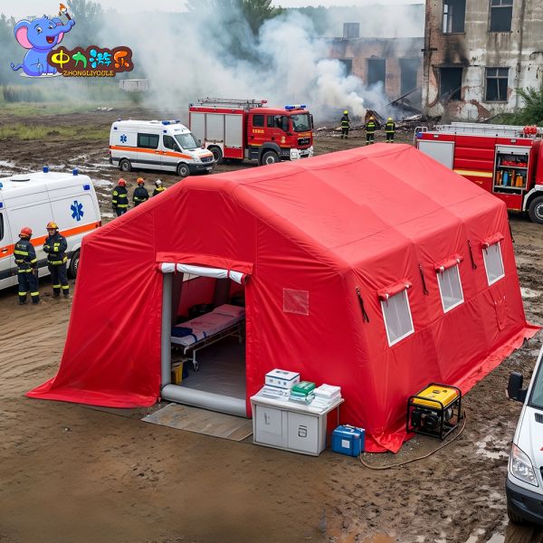 Custom Giant Inflatable Tent 0.9 mm PVC Airtight Emergency Shelter for Disaster Relief, Outdoor Camp, Event Rental OEM Factory