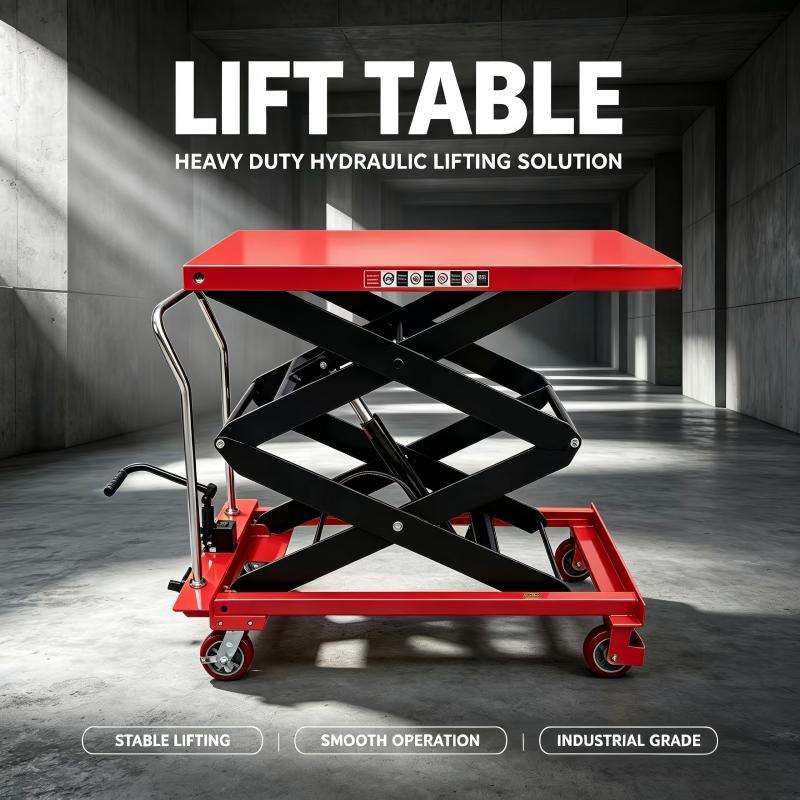 0.9m - 2m Manual Scissor Lift Table 800kg, 500kg, 1000kg Hydraulic Lift Table
