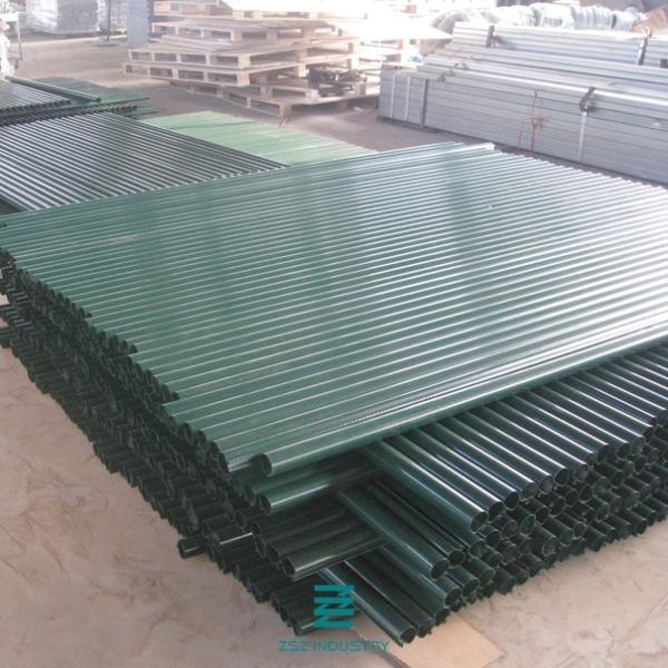 D Type Metal Gate Posts , PVC Coated Metal Garden Fence Posts