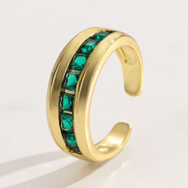 Clear Emerald CZ 14K Gold Plated Adjustable Dubai Gold Star Finger Rings Jewelry Designs for Women Gift