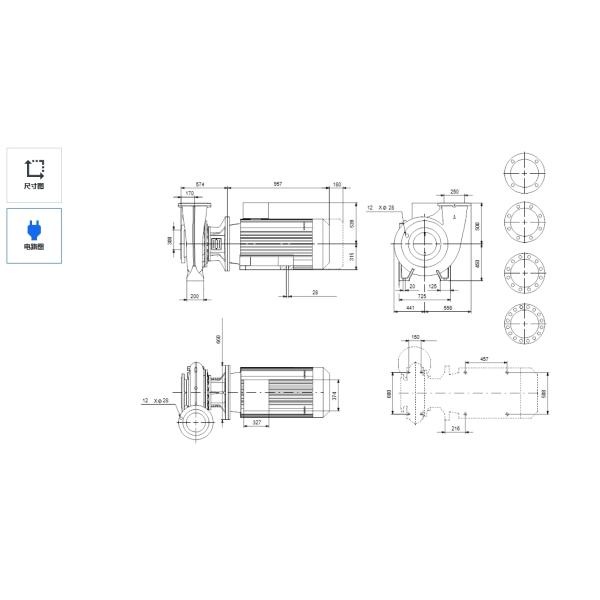 Bomba centrífuga Grundfos Nbg 300-250-500/525 para presurización de agua de calefacción