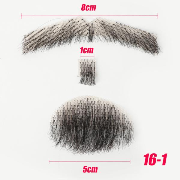 100% Human Hair Handmade Fake Mustache Beard for Entertainment/Drama/Life