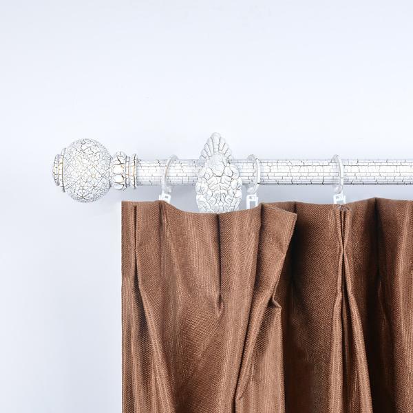 28mm Resin Ball Luxury Curtain Rod Finials Customized Curtain Rod Set Double Bracket