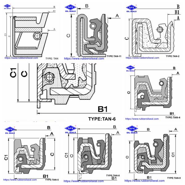 Wheel Hub Oil Seal TAN TAN-4 TAN-6 TAN-8 TAN-9 TANY Hydraulic High Pressure Skeleton Shaft Oil Seal Cassette Seal