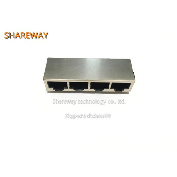 Multi Port Low Profile RJ45 Jack J1N-0003NL With Internal Magnetic / Transformer