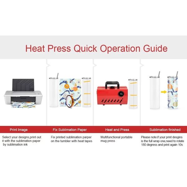 Sublimation Heat Press For Tumblers 20oz 30oz White Mugs 11oz 15oz 20oz Heat Press