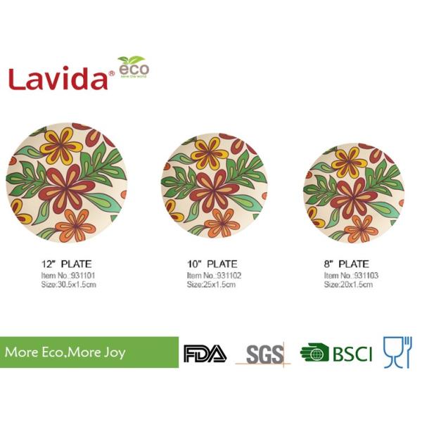 Picnic BBQ Eco Friendly Disposable Bamboo Plates Heavy Metal Free Food Safe