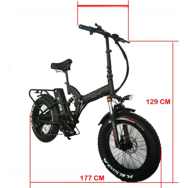 48V 21ah Lithium Battery CE Certified 1000W 50KM/H Big Snow Fat Tire Electric Folding Bike Full Suspension