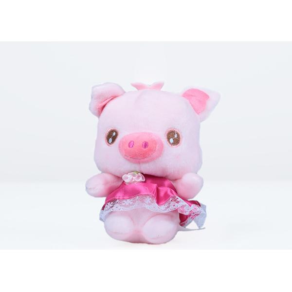 Machine Washable Plush Pet Toys Soft Feeling Pink Pig Design Customized Logo