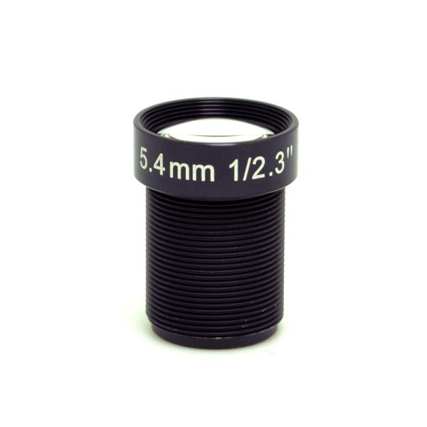 S Mount 4K Low Distortion Lens 5.4mm 1/2.3 F2.5 12MP 60 Degrees CCTV Wide Angle Lens