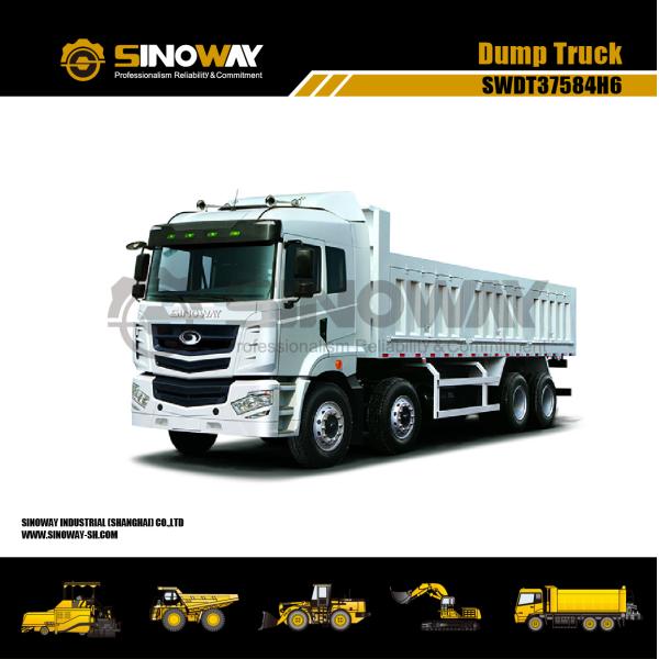 8x4 Construction Dump Truck Tipper 276KW / 375HP Power Left / Right Hand Drive