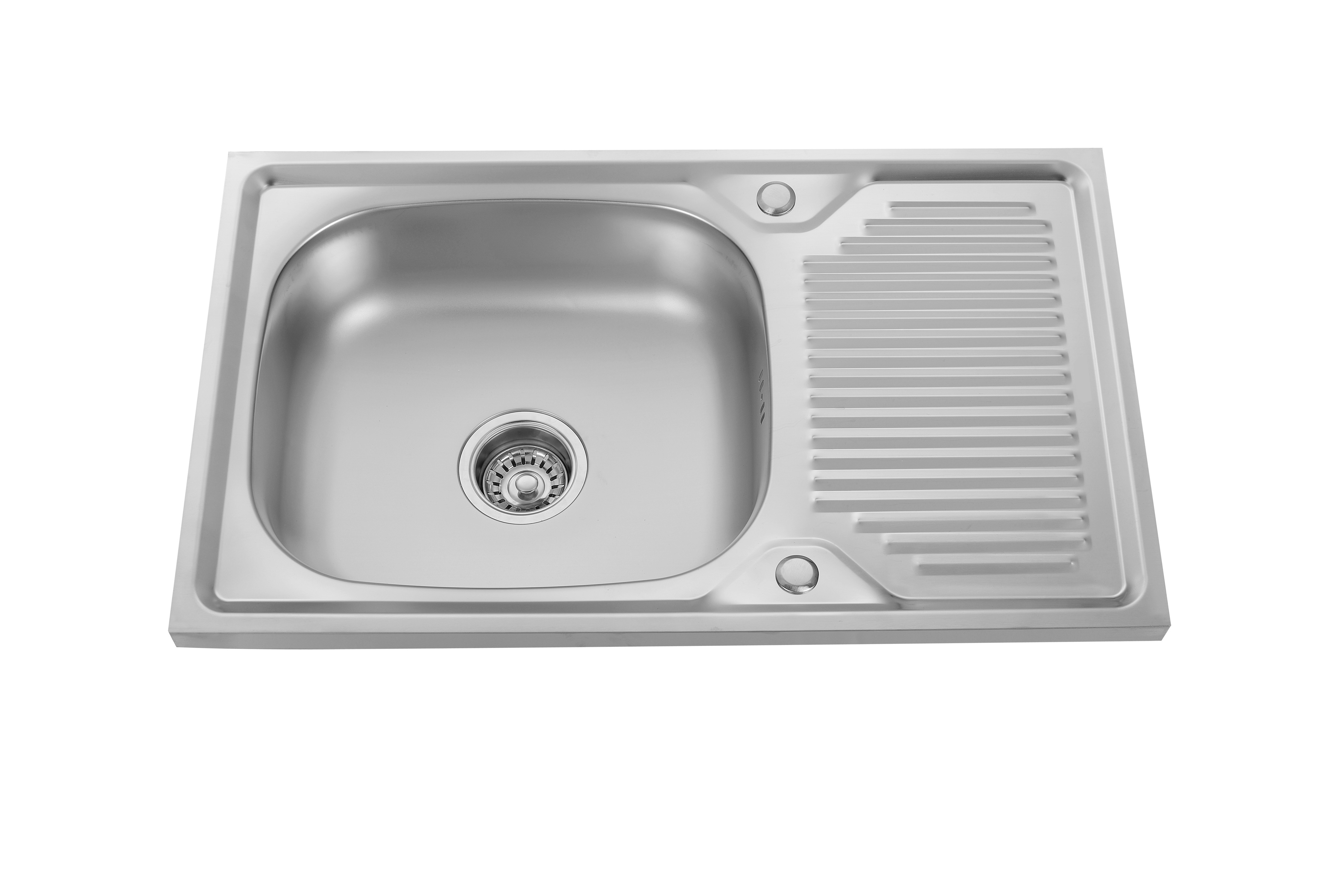 Над встречной большой кухонной раковиной SS таза с одиночным Drainboard