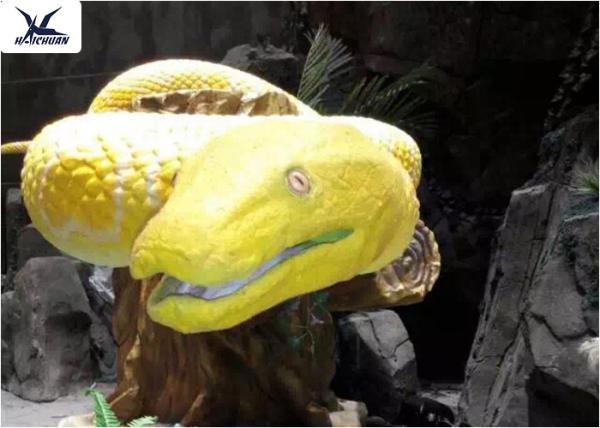 Animal Park Lifelike Animatronic Animals Customized Snake Sculpture For Decoration