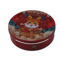 Metal sazonal Tin Container With Lid de Tin Containers Large Circular Gift do círculo do feriado