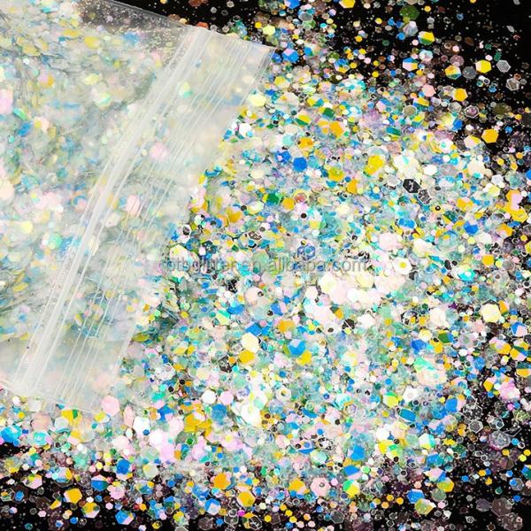 Solvent Resistant Plastic Craft Glitter Chunky Spring Glitter for Resin Art Nail Body Face Eye Makeup Made in Europe
