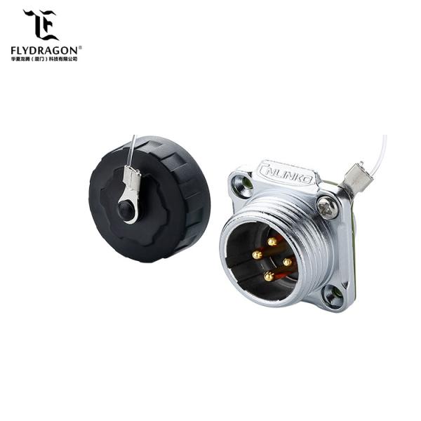 IP67 4 Pin Plug Approved 20A Screw Fixed Electric Current Metal Underwater Connector