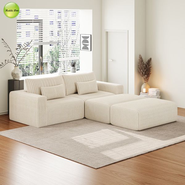 Modular Sectional Velvet Compressed Sofa Sleeper 2 Seater