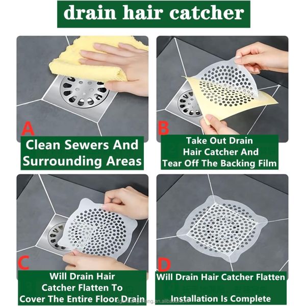 Membrane Fabric Shower Drain Easy operation filter mesh sticker Non-woven floor drain paste Fabric Shower Drain Hair Catcher