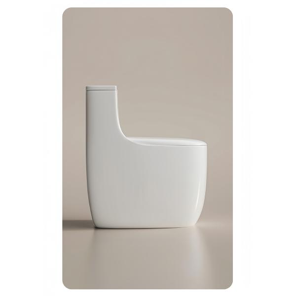 One Piece Toilet Bowl Siphonic Vortex Flush Round High Temp Burned Ceramic Silent Lid