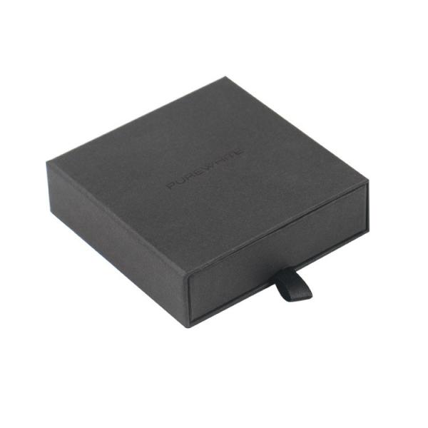 Custom Cardboard Square Slide Out Jewelry Box Gift Packaging With Foam Insert