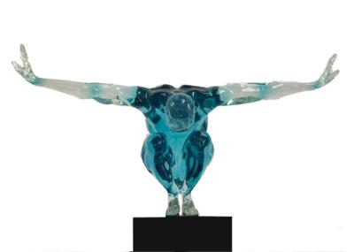 Contemporary Garden Home Art Decoration Transparent Resin Man Sculpture