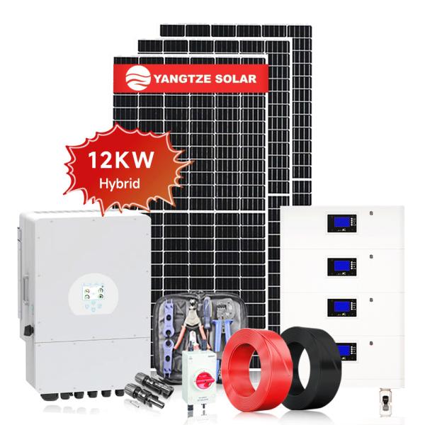 Commercial Backup Hybrid Solar System Kit TUV CE ISO Certificated 12KW
