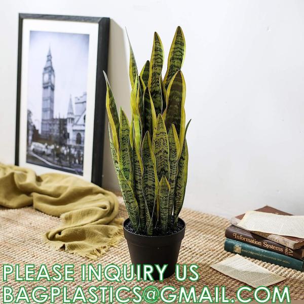 Artificial Snake Plant 26 inches Fake Sansevieria Artificial Potted Plants for Indoor and Outdoor, Home, Office