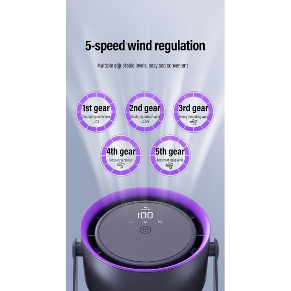 Cooling Solution 2 in 1 Electric Table Fan with Touch Display Control and 5 Speed Adjust