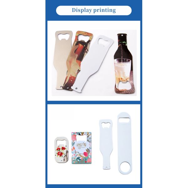 Wholesale Custom Logo Printed Aluminum Bottle Opener Sublimation Wine & Beer Opener with Card Novelty Gifts Heat Press Blanks