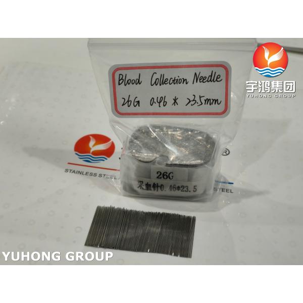26G Medical Blood Collection Needle Tube , Three Bevelled Solid Lancet Tip , 0.46*23.5MM
