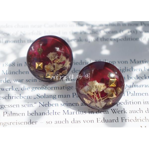 Starry Scar BabysBreath Round Crystal Wine Red 925 Silver Saudi Arabia Druzy Quartz Earrings