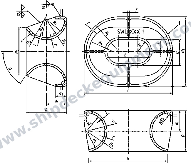 Bulwark-Mounted Closed Chock for Ship Mooring and Towing | ISO 13729 Type B Cast Steel Rope Guide
