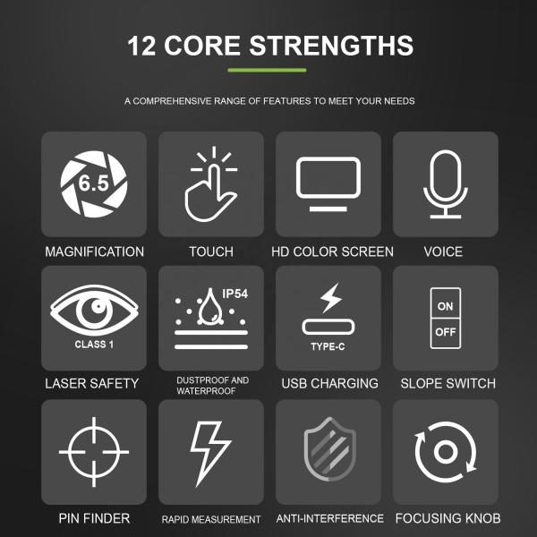 Deportes al aire libre Caza 600m Pantalla LCD Golf Laser Telescopio de alcance con transmisión de datos IP54 Polvo y salpicaduras de agua