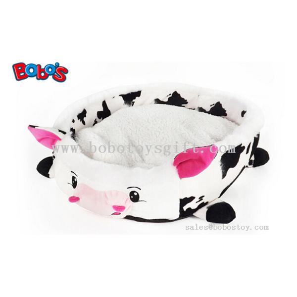 Wholesale Price Plush Stuffed Cow Shape Pet Bed for Puppy Cat Dog
