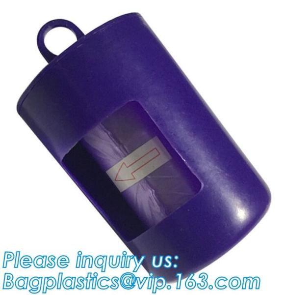 LED Flashlight Dog Waste Bag Dispenser Holder with Pet Waste Bag Poop Roll Bags, BPI ASTM D6400 EN13432 Approval Customi