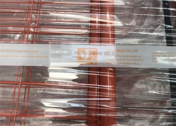 Orange Powder Coated Temporary Fence Panels O.D. 32mm/41mm Fortress Melbourne wall thick 1.5mm 2.1m x 2.4m