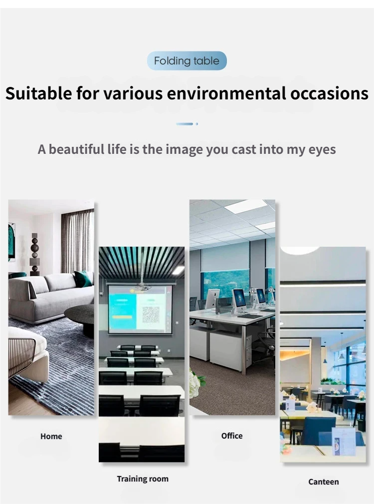 Modern Double Layer Foldable Lightweight Waterproof Outdoor Metal Table Rectangular Office Meeting Study Computer Training Desk