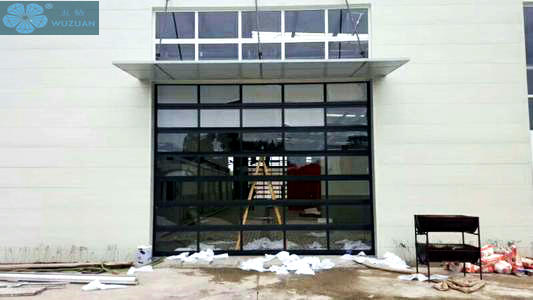 Aluminum Frame Transparent Glass Panel Sectional Garage Doors