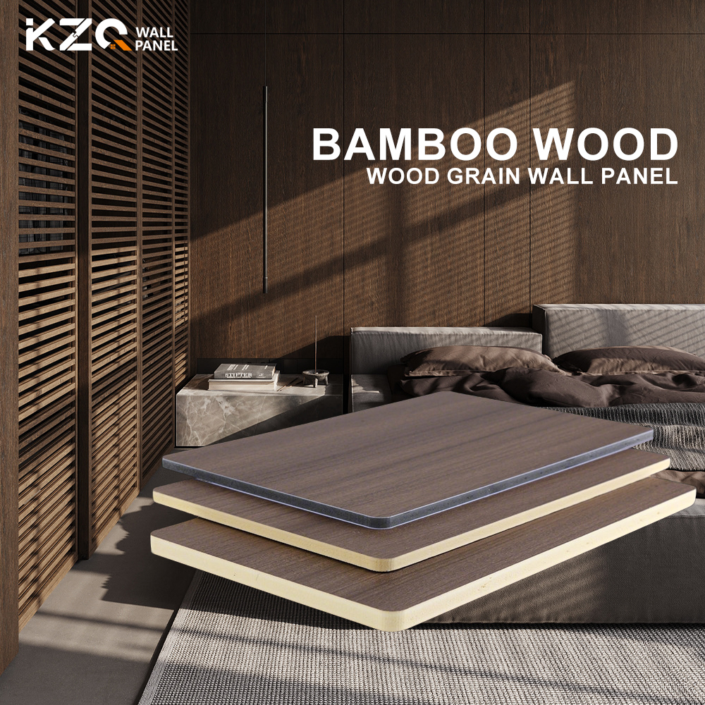 Factory Customized Environmentally Friendly Wood Grain Bamboo Fiber Wall Panel