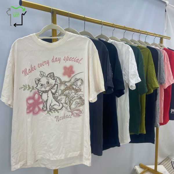 Wholesale Second Hand Women's T-shirts Clothing Fashion Casual Good Quality Men's Used Clothes for Men and Women Ukay Bales