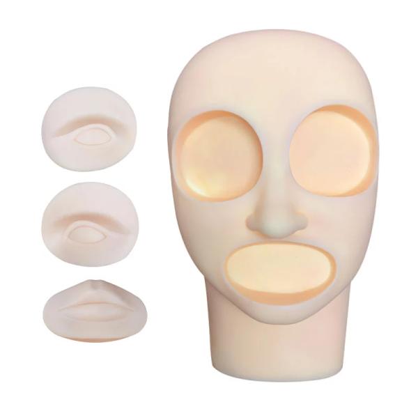 Reusable Silicone Permanent Makeup Practice Skin Mannequin Head